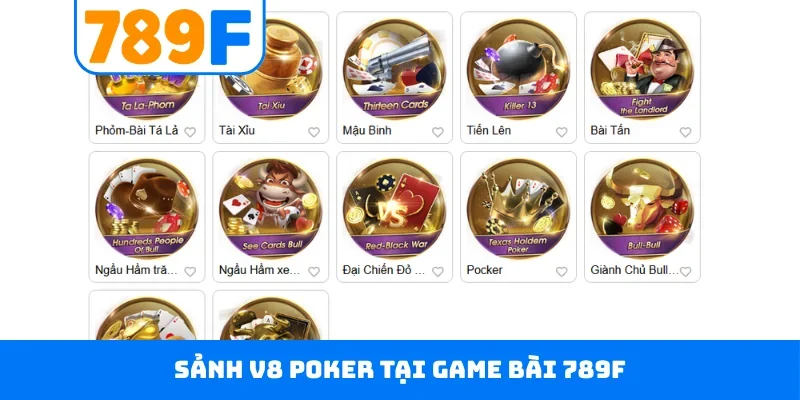 Sảnh V8 Poker tại game bài 789F