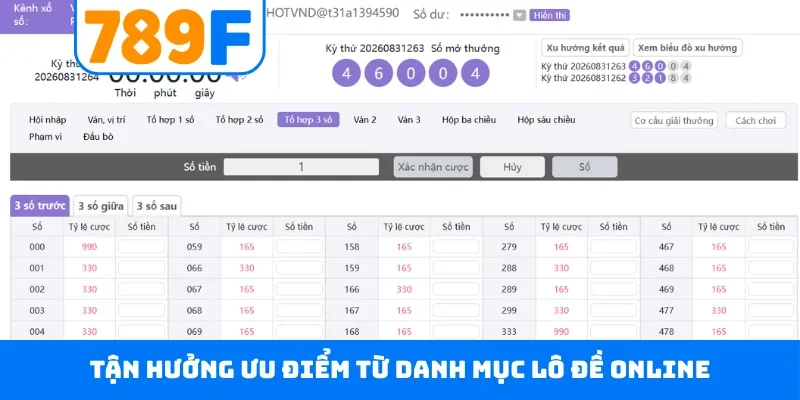 Xổ số 789F 2 Tận hưởng ưu điểm từ danh mục lô đề online