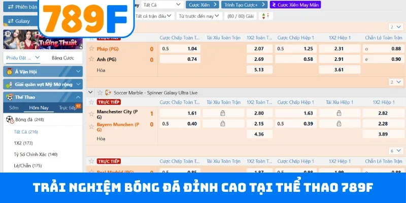 Trải nghiệm bóng đá đỉnh cao tại thể thao 789F